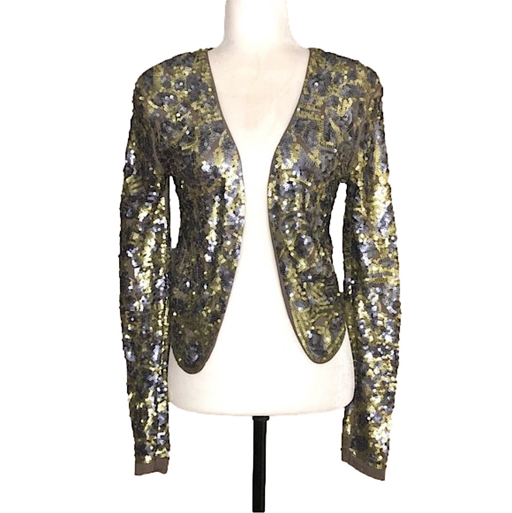 Mango metallic sequin cardigan/blazer
